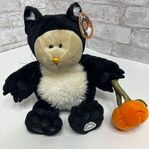 Starbucks Bearista Bear Plush Black Cat Costume Halloween Stuffed Animal NWT